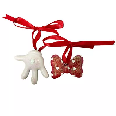 Disney Disney Christmas Bow & Glove Hanging 2pc Set 6.5cm • $32.95