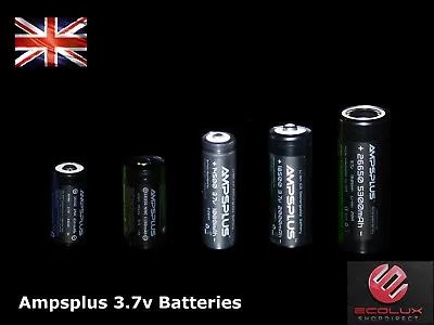 Ampsplus 14500 18350 18500 16340 Battery 26650 3.7V Lithium Rechargeable UK Cell • £5.09