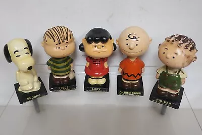 Vintage 1950s Peanuts Charlie Brown Head Nodder Bobblehead Set Of 5 - Japan • $299.99