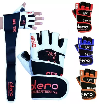 £5.99 • Buy EVO Fitness Leather Weightlifting Gloves Neoprene Gym Straps Wrist Support Wraps