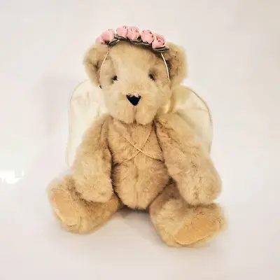 Vermont Teddy Bear Angel With Wings And Rose Headpiece Vintage • $12.99