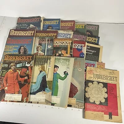 Lot Of 22 Vintage Work Basket Home Arts Magazines From The 1950s 1970s And 1980s • $18.99