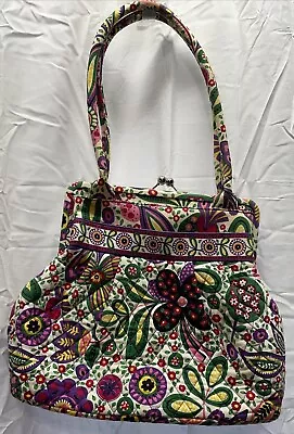 Vera Bradley Alice Purse Retired Quilted Fabric Kiss Lock Floral • $24.49