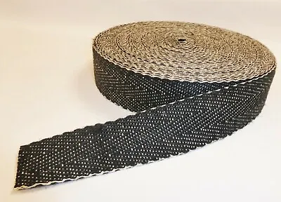 BLACK & WHITE UPHOLSTERY WEBBING 50mm Wide (Extra Load Strength) • £9.49