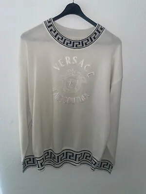Gianni Versace Vintage 90s Sweater Rare Couture L White Mens • $250