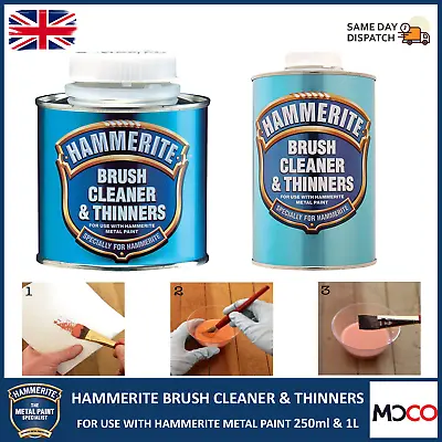 Hammerite Brush Cleaner Thinners Removes Dirt Grim Rust 250ml 1L • £10.45