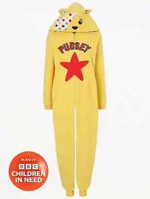 £28.99 • Buy Adult Children In Need Pudsey Bear Fleece Yellow All In One Zip Front S M L XL