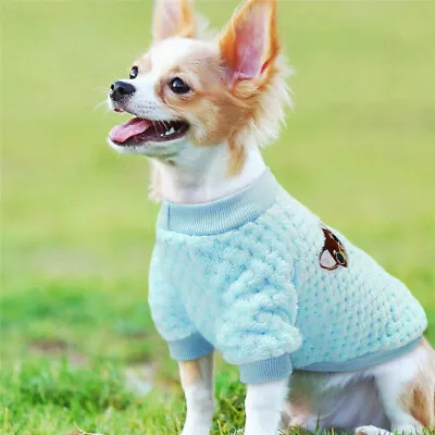 Sweater Knitted Dog Pet Puppy  Clothes Jumper Cat Yorkie Embroidery Chihuahua • £5.90