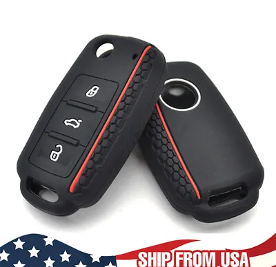 $9.02 • Buy Silicone Key Case Cover Remote Fob For VW Golf Jetta Tiguan Passat Polo Sharan