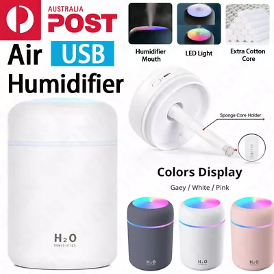 Car Air Purifier USB Diffuser Aroma Oil Humidifier Mist Led Night Light Home AU • $3.95