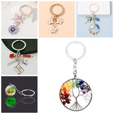 Assorted Gorgeous Keyring Metal Keychain Fashion Car Key Rings Girls Boys NEW UK • £3.49