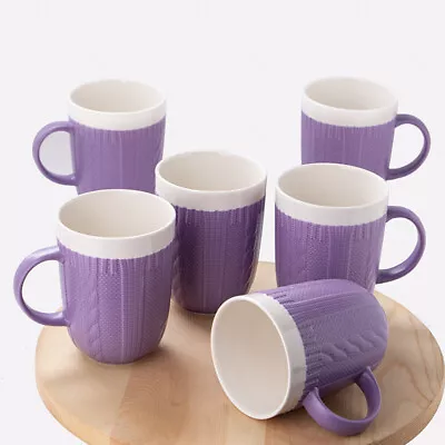 330ml Colour Porcelain Drinking Tea Coffee Mugs Cups Set Of 6 • £10.89