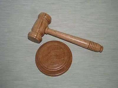 £17.99 • Buy Small Oak Gavel And Block Traditional Pocket Palm Gavel Auctioneer Best Man 