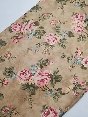 Robyn Pandolph Fabric Bed Of Roses Cotton Floral Pink  Vintage Quilt ONE YARD  • $15.90