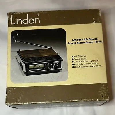 Vintage Portable Linden AM/FM Radio Alarm Clock In Box • $24.95