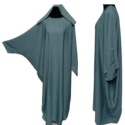 Modern Nida Arabian Aqua Mist Abaya Farasha Jalabiya • $50.81