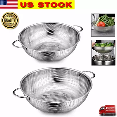 2 Piece Stainless Steel Mesh Micro-Perforated Strainer Colander Set (3/5 Quart) • $22.99