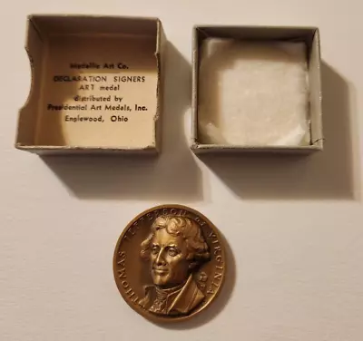 Medallic Art Co. Declaration Signers Art Medal Thomas Jefferson With Box Holder! • $9.99
