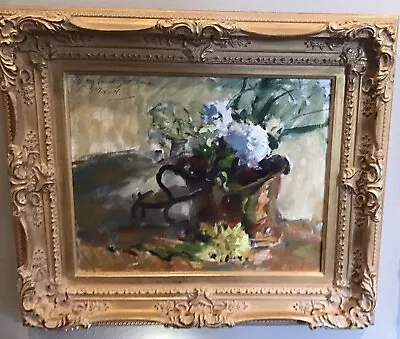 Charles Movalli Original Oil Painting “Copper Pot With Flowers” • $795