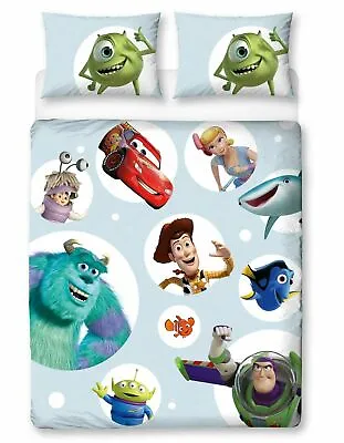 £16.99 • Buy Disney Pixar Double Duvet Cover Toy Story, Finding Nemo, Cars & Monsters Inc