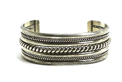 Vintage Tahe Sterling Silver Wide Twist Design Cuff Bracelet • $200