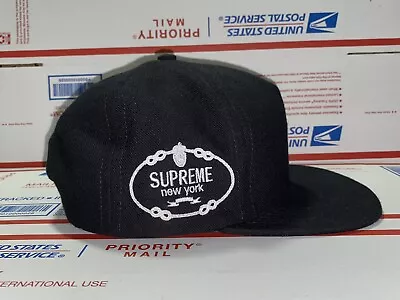 Vintage Supreme New York X STARTER Side Logo Box Snapback Hat HARLEM Cap ONLY Ny • $75
