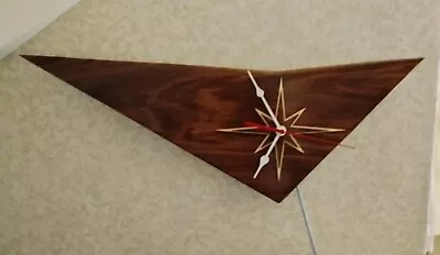 Mid-century Modern Starburst Pendulum Wall Clock. See Video. • $105