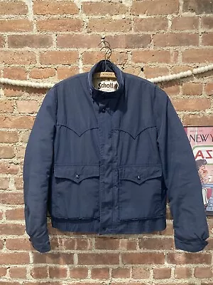 Vintage Schott 80s  A-2 Jacket Down Nylon Large Bomber Made In USA • $50