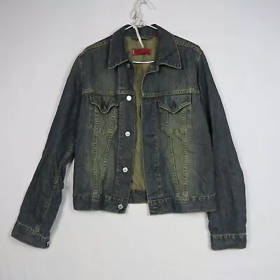 Levi's Mens Denim Jacket Large Blue Collared Buttons Trucker Red Tab Vintage 90s • $59.99