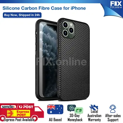 $4.99 • Buy IPhone11 12 13 Pro XS Max 6S 7 8PCase Cover Carbon Fiber Soft Silicon Case AU