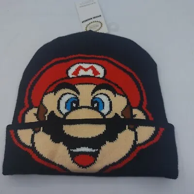 Nintendo Super Mario Black Anime Retro Beanie Winter Hat • $24.95