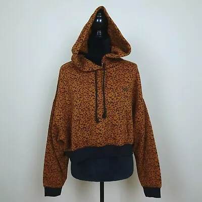 Levi's Leopard Hoodie Sweatshirt Womens Size XL Brown Cropped NEW • $34.99