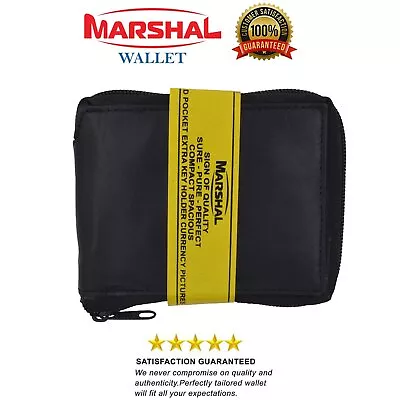 Genuine Cowhide Leather Mens Zipper Zip-Around Bifold Popular Card Holder Wallet • $11.99