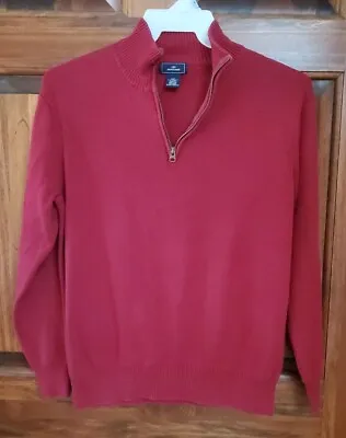 Dockers Mens Pull Over Sweater Burgundy Quarter Zip Mock Turtleneck Size M • $4.99