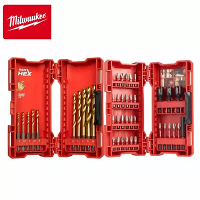 £47.99 • Buy Milwaukee Shockwave Bit Set - 32pc Gen3 Bit Set + 10pc Hex Metal Drill Bit Set