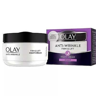 OLAY Night Cream Firm&Lift Anti Ageing Moisturiser Visibly Reduces Wrinkle 50 Ml • £9.49