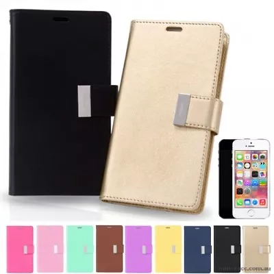 $4.99 • Buy IPhone X 4 5 5C 6 7 8Plus Mercury Rich Diary Wallet Case Premium Cover Protector