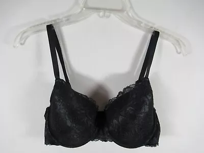 Marie Meili Bra 34D Lined Underwire Black Lace • £6.94