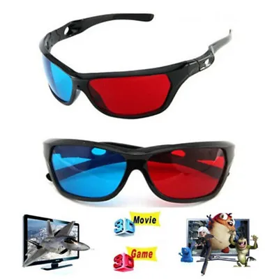 3D Glasses Red Blue Black Frame For Dimensional Anaglyph TV Movie DVD Game_j~PN • £4.55