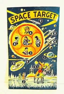 Vintage 1950's SPACE TARGET Tin Litho Dart Game Board  • $165