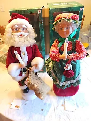 18  Mr &  Mrs Santa Claus Animated & Illuminated Figure Trim A Home • $19.99