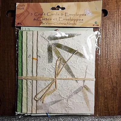 Craft Work - Pack Of 5 Cards And Light Green Envelopes - New Sealed • £2.99