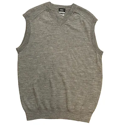 Nike Golf Sweater Vest Size Large Gray Silver V-Neck Wool Blend Pullover Classy • $21.99