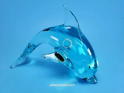 Murano Glass Dolphin Blue / White Sculpture • $159.99