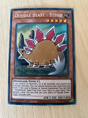 BLCR-EN032 Doodle Beast - Stego :: Secret Rare 1st Edition Mint YuGiOh Card • £1.25