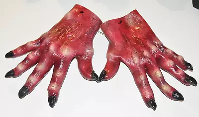 NWOT Red Devil Hands Latex Halloween Costume Monster Evil Demon Satan Creature • $19.95