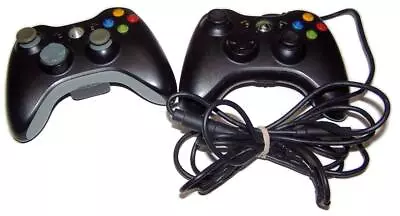 Microsoft XBox 360 Console Controllers(2) Wireless & Corded Untested For Parts • $11.95