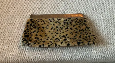 Edina Ronay Large Leopard Fur And Leather Clutch Bag • £14.99