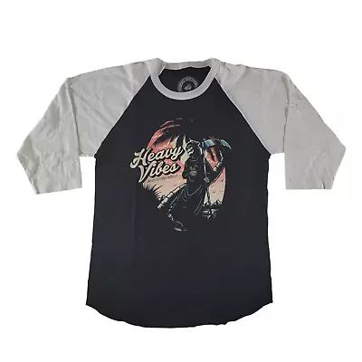 Glamour Kills Grim Reaper Heavy Vibes Baseball Shirt Size M Raglan Black & White • $24.99