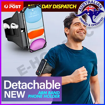 Rotating Detachable Running Jogging Armband Arm Band Phone Holder For IPhone 14 • $29.95